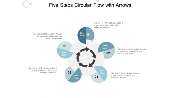 Five Steps Circular Flow With Arrows Ppt Powerpoint Presentation File Design Ideas