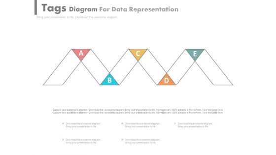 Five Steps Diagram For Data Display Powerpoint Template