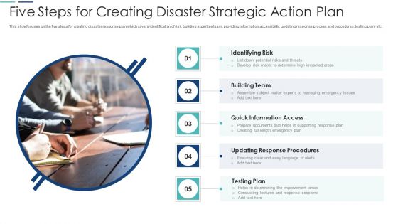 Five Steps For Creating Disaster Strategic Action Plan Diagrams PDF