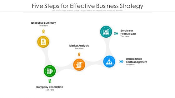 Five Steps For Effective Business Strategy Ppt PowerPoint Presentation File Display PDF