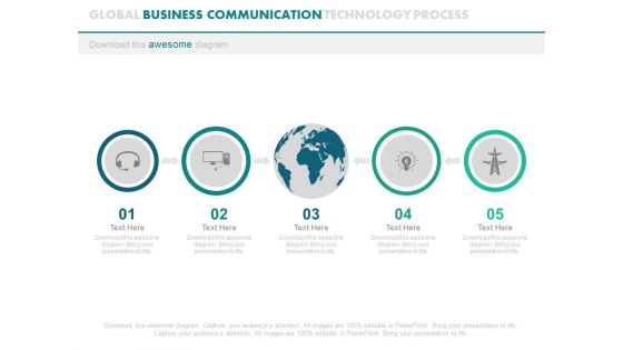 Five Steps For Global Technology And Communication Powerpoint Template Five Steps For Global Technology And Communication Powerpoint Template