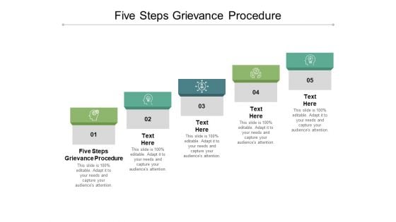 Five Steps Grievance Procedure Ppt PowerPoint Presentation Inspiration Slides Cpb