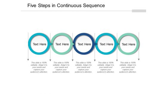 Five Steps In Continuous Sequence Ppt PowerPoint Presentation Summary Example