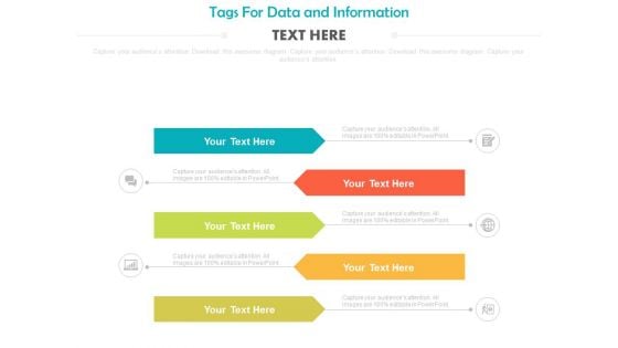 Five Steps Infographic For Information Display Powerpoint Slides