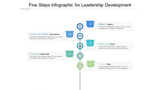 Five Steps Infographic For Leadership Development Ppt PowerPoint Presentation Layouts Influencers