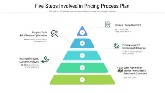 Five Steps Involved In Pricing Process Plan Ppt Powerpoint Presentation Icon Inspiration PDF