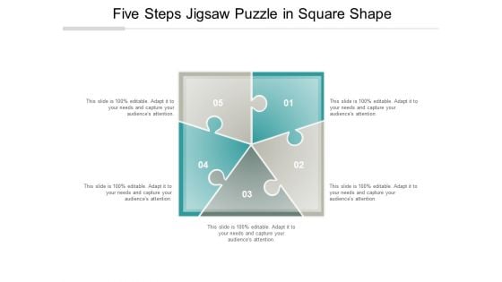 Five Steps Jigsaw Puzzle In Square Shape Ppt Powerpoint Presentation Inspiration Designs Download