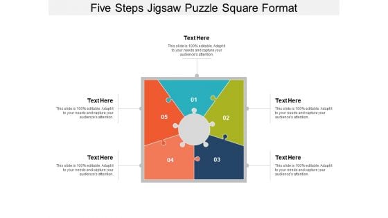 Five Steps Jigsaw Puzzle Square Format Ppt PowerPoint Presentation Show Structure