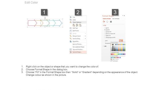 Five Steps Linear Arrows With Icons Powerpoint Slides