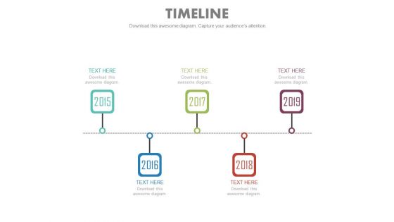 Five Steps Linear Timeline For Sales Planning Powerpoint Slides