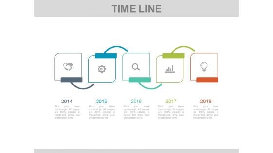 Five Steps Linear Timeline Infographic Diagram Powerpoint Slides