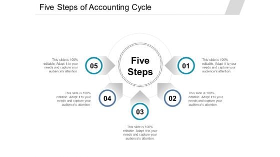 Five Steps Of Accounting Cycle Ppt PowerPoint Presentation Infographics Graphics Download