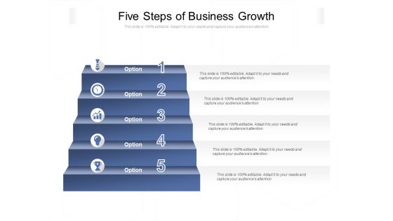 Five Steps Of Business Growth Ppt PowerPoint Presentation Layouts Tips