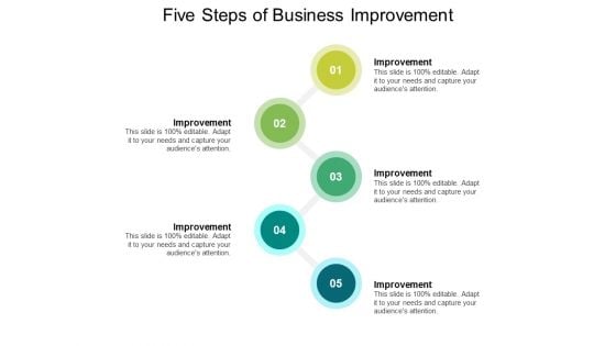 Five Steps Of Business Improvement Ppt PowerPoint Presentation Slides Show