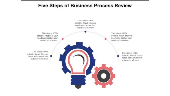 Five Steps Of Business Process Review Ppt PowerPoint Presentation Gallery Inspiration PDF