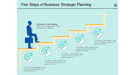 Five Steps Of Business Strategic Planning Ppt PowerPoint Presentation Styles Grid PDF