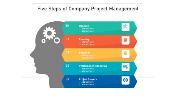 Five Steps Of Company Project Management Ppt PowerPoint Presentation File Sample PDF