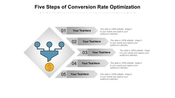 Five Steps Of Conversion Rate Optimization Ppt PowerPoint Presentation Professional Brochure PDF