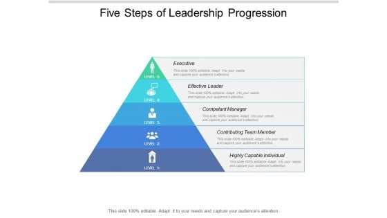 Five Steps Of Leadership Progression Ppt PowerPoint Presentation Show Slides