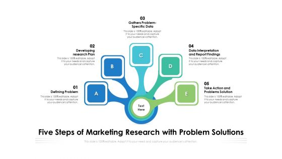 Five Steps Of Marketing Research With Problem Solutions Ppt PowerPoint Presentation Outline Good PDF