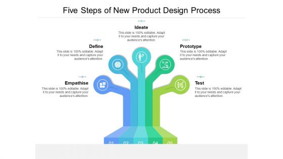 Five Steps Of New Product Design Process Ppt Styles Demonstration PDF