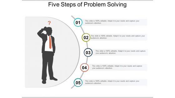 Five Steps Of Problem Solving Ppt PowerPoint Presentation Icon