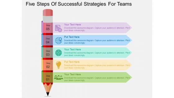 Five Steps Of Successful Strategies For Teams Powerpoint Templates