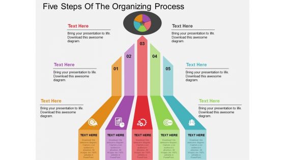 Five Steps Of The Organizing Process Powerpoint Template