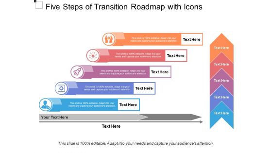 Five Steps Of Transition Roadmap With Icons Ppt PowerPoint Presentation File Samples PDF