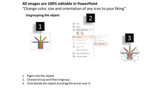 Five Steps Pencil Diagram With Icons Powerpoint Template