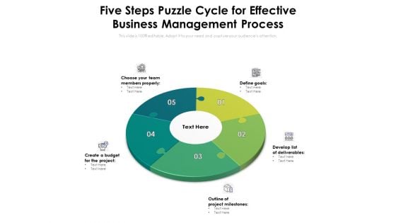 Five Steps Puzzle Cycle For Effective Business Management Process Ppt PowerPoint Presentation Infographics Slide Download PDF