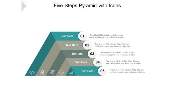 Five Steps Pyramid With Icons Ppt PowerPoint Presentation Infographics Maker