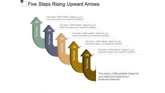 Five Steps Rising Upward Arrows Ppt PowerPoint Presentation Gallery File Formats