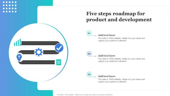 Five Steps Roadmap For Product And Development Icons Elements PDF