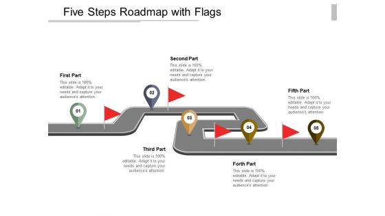 Five Steps Roadmap With Flags Ppt Powerpoint Presentation Icon Design Templates