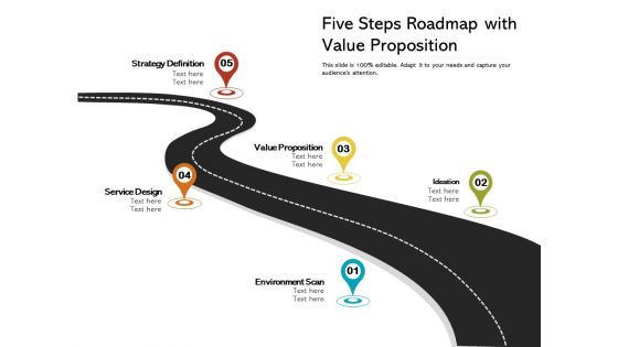 Five Steps Roadmap With Value Proposition Ppt PowerPoint Presentation Ideas Design Ideas PDF Five Steps Roadmap With Value Proposition Ppt PowerPoint Presentation Ideas Design Ideas PDF