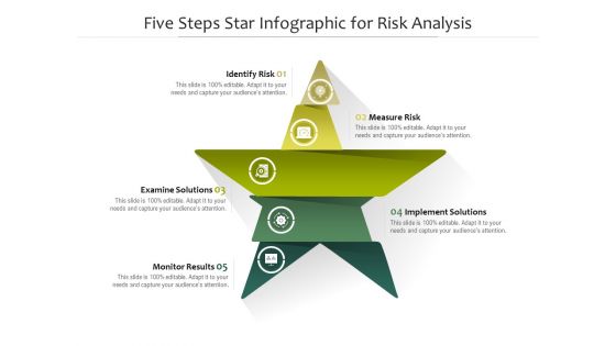Five Steps Star Infographic For Risk Analysis Ppt PowerPoint Presentation Inspiration Background Images PDF