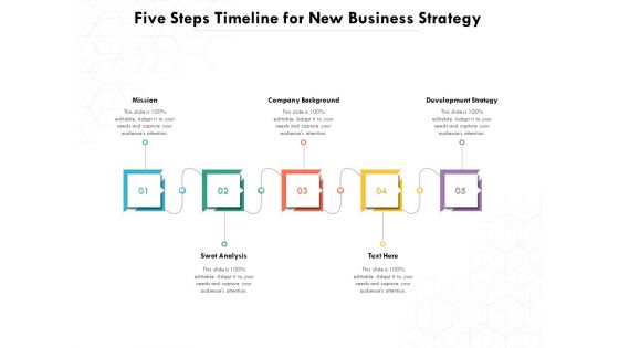 Five Steps Timeline For New Business Strategy Ppt PowerPoint Presentation Gallery Rules PDF