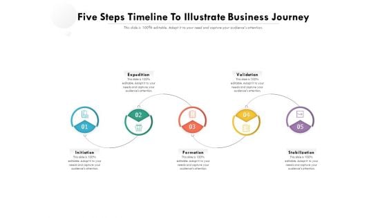 Five Steps Timeline To Illustrate Business Journey Ppt PowerPoint Presentation Icon Portfolio PDF