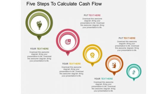Five Steps To Calculate Cash Flow Powerpoint Template