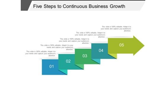 Five Steps To Continuous Business Growth Ppt PowerPoint Presentation Infographic Template Diagrams