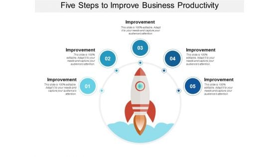 Five Steps To Improve Business Productivity Ppt PowerPoint Presentation Outline Template