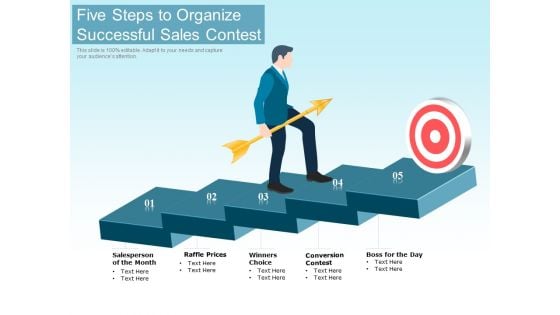 Five Steps To Organize Successful Sales Contest Ppt PowerPoint Presentation Summary Background PDF