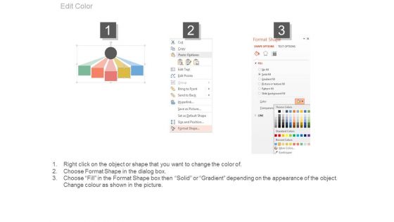 Five Steps Vision Planning With Icons Powerpoint Slides