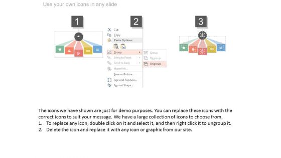 Five Steps Vision Planning With Icons Powerpoint Slides