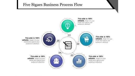 Five Stgaes Business Process Flow Ppt PowerPoint Presentation Show Vector