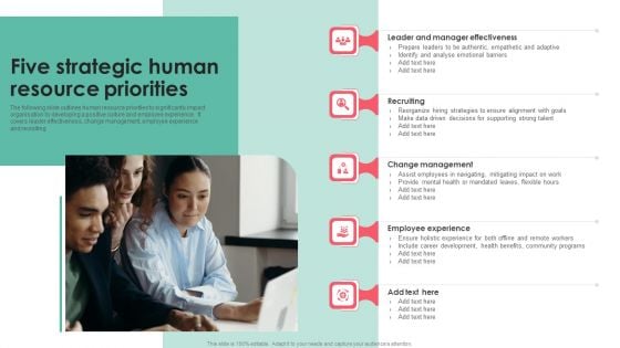 Five Strategic Human Resource Priorities Infographics PDF