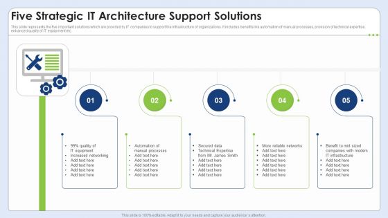 Five Strategic It Architecture Support Solutions Background PDF