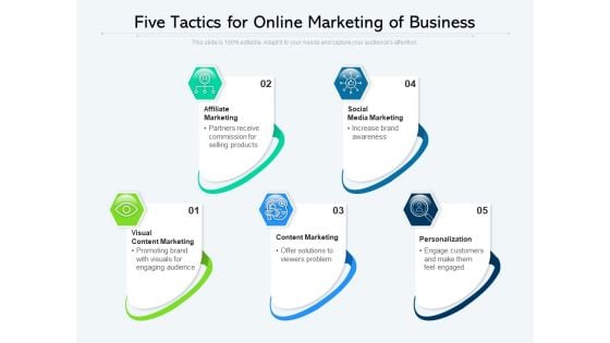 Five Tactics For Online Marketing Of Business Ppt PowerPoint Presentation File Deck PDF