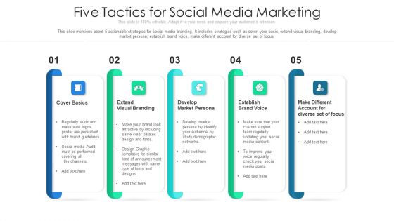 Five Tactics For Social Media Marketing Ppt Model Summary PDF